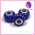 Large hole European silver core beads Murano glass beads